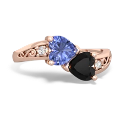 Tanzanite Snuggling Hearts 14K Rose Gold ring R2178