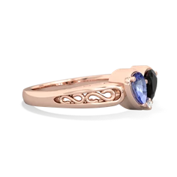 Tanzanite Filligree 'One Heart' 14K Rose Gold ring R5070