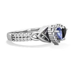 Tanzanite Celtic Knot Two Hearts As One 14K White Gold ring R2644HRT