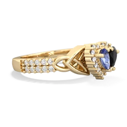 Tanzanite Celtic Knot Two Hearts As One 14K Yellow Gold ring R2644HRT