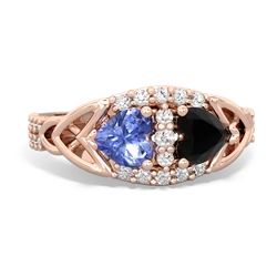 Tanzanite Sparkling Celtic Knot 14K Rose Gold ring R2645