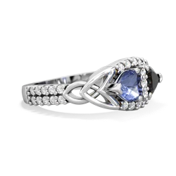 Tanzanite Sparkling Celtic Knot 14K White Gold ring R2645