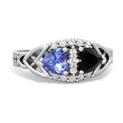 Tanzanite Sparkling Celtic Knot 14K White Gold ring R2645