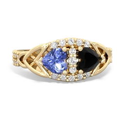 Tanzanite Sparkling Celtic Knot 14K Yellow Gold ring R2645