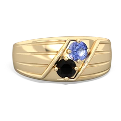 Tanzanite Men's Streamline 14K Yellow Gold ring R0460