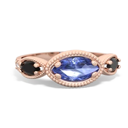 Tanzanite Milgrain Marquise 14K Rose Gold ring R5700