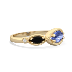 Tanzanite Milgrain Marquise 14K Yellow Gold ring R5700