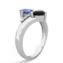 Tanzanite Heart To Heart 14K White Gold ring R2064