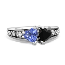 Tanzanite Heart To Heart 14K White Gold ring R3342
