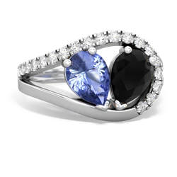 Tanzanite Nestled Heart Keepsake 14K White Gold ring R5650