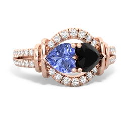 Tanzanite Art-Deco Keepsake 14K Rose Gold ring R5630