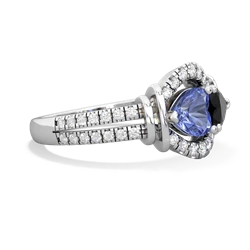 Tanzanite Art-Deco Keepsake 14K White Gold ring R5630