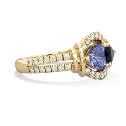 Tanzanite Art-Deco Keepsake 14K Yellow Gold ring R5630