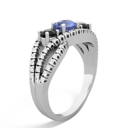 Tanzanite Three Stone Aurora 14K White Gold ring R3080