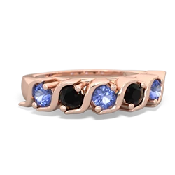 Tanzanite Anniversary Band 14K Rose Gold ring R2089