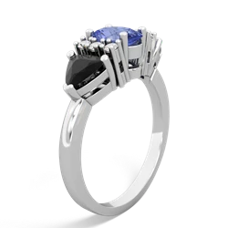 Tanzanite Antique Style Three Stone 14K White Gold ring R2186