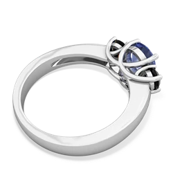 Tanzanite Three Stone Round Trellis 14K White Gold ring R4018