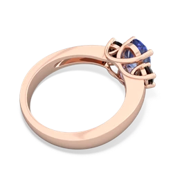 Tanzanite Three Stone Oval Trellis 14K Rose Gold ring R4024