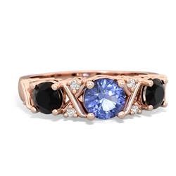 Tanzanite Hugs And Kisses 14K Rose Gold ring R5016