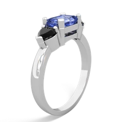 Tanzanite Three Stone 14K White Gold ring R5235