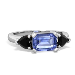 Tanzanite Three Stone 14K White Gold ring R5235