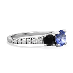 Tanzanite Pave Trellis 14K White Gold ring R5500