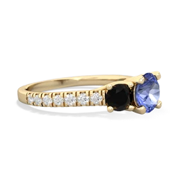 Tanzanite Pave Trellis 14K Yellow Gold ring R5500