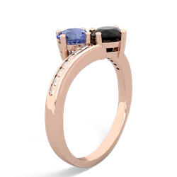 Tanzanite Channel Set Two Stone 14K Rose Gold ring R5303