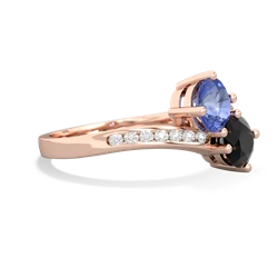 Tanzanite Channel Set Two Stone 14K Rose Gold ring R5303