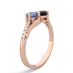 Tanzanite Infinity Pave Two Stone 14K Rose Gold ring R5285