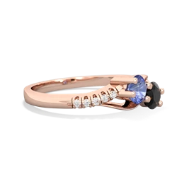 Tanzanite Infinity Pave Two Stone 14K Rose Gold ring R5285