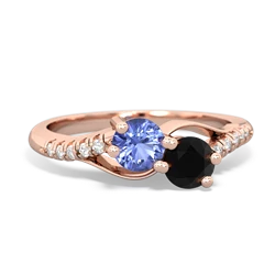 Tanzanite Infinity Pave Two Stone 14K Rose Gold ring R5285