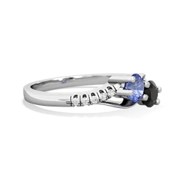 Tanzanite Infinity Pave Two Stone 14K White Gold ring R5285