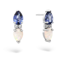 Tanzanite Bowtie Drop 14K White Gold earrings E0865