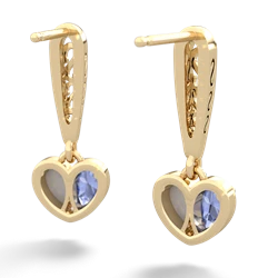 Tanzanite Filligree Heart 14K Yellow Gold earrings E5070