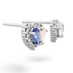 Tanzanite Halo 14K White Gold earrings E7008