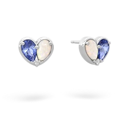 Tanzanite 'Our Heart' 14K White Gold earrings E5072