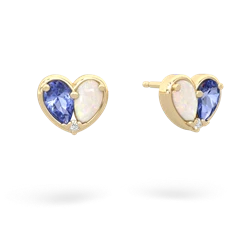 Tanzanite 'Our Heart' 14K Yellow Gold earrings E5072