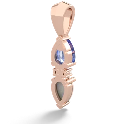 Tanzanite Bowtie Drop 14K Rose Gold pendant P0865