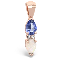 Tanzanite Bowtie Drop 14K Rose Gold pendant P0865