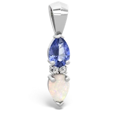 Tanzanite Bowtie Drop 14K White Gold pendant P0865