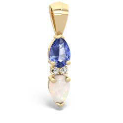 Tanzanite Bowtie Drop 14K Yellow Gold pendant P0865