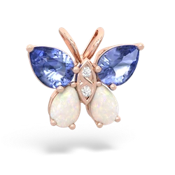 Tanzanite Butterfly 14K Rose Gold pendant P2215