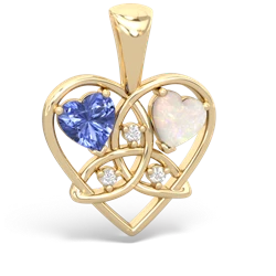 Tanzanite Celtic Trinity Heart 14K Yellow Gold pendant P5331