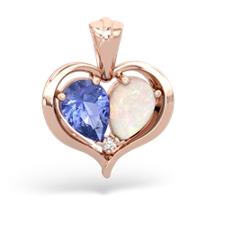 Tanzanite Two Become One 14K Rose Gold pendant P5330