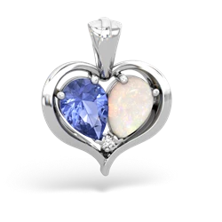 Tanzanite Two Become One 14K White Gold pendant P5330