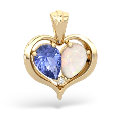 Tanzanite Two Become One 14K Yellow Gold pendant P5330