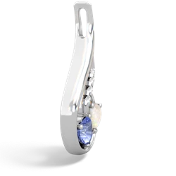 Tanzanite Keepsake Curves 14K White Gold pendant P5450