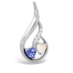 Tanzanite Keepsake Curves 14K White Gold pendant P5450