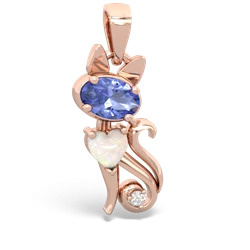 Tanzanite Kitten 14K Rose Gold pendant P5780